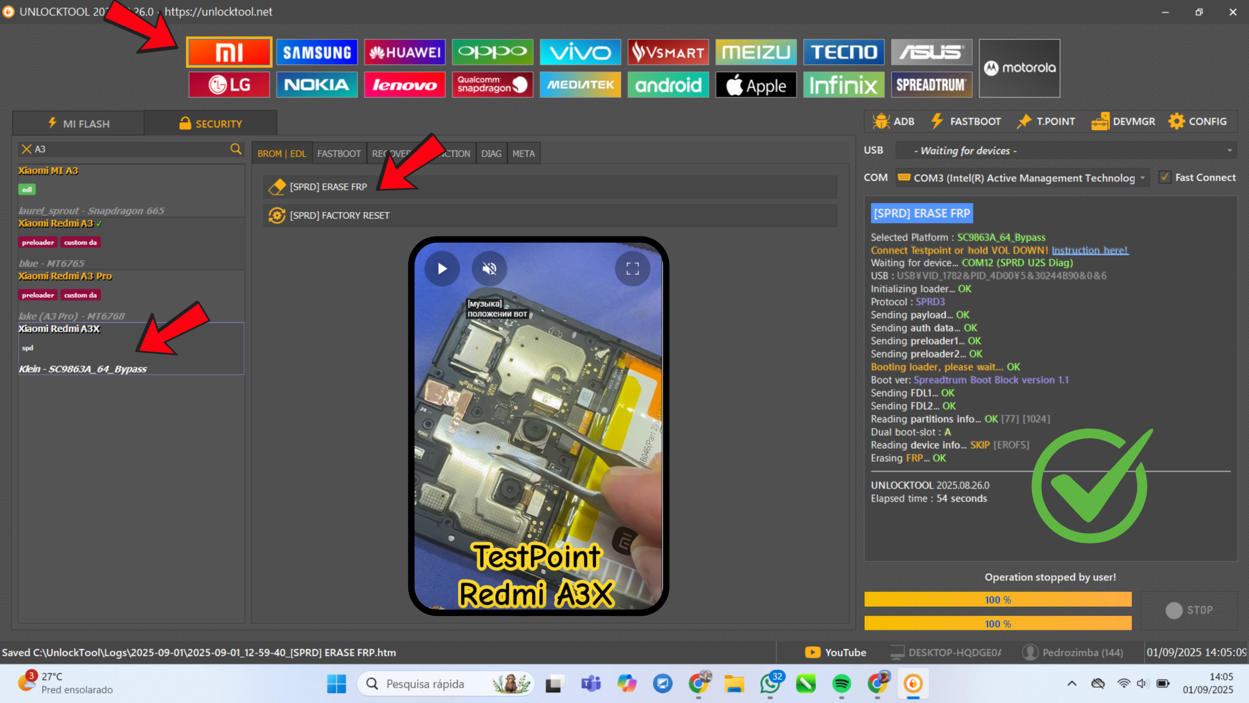 Redmi A3x frp bypass